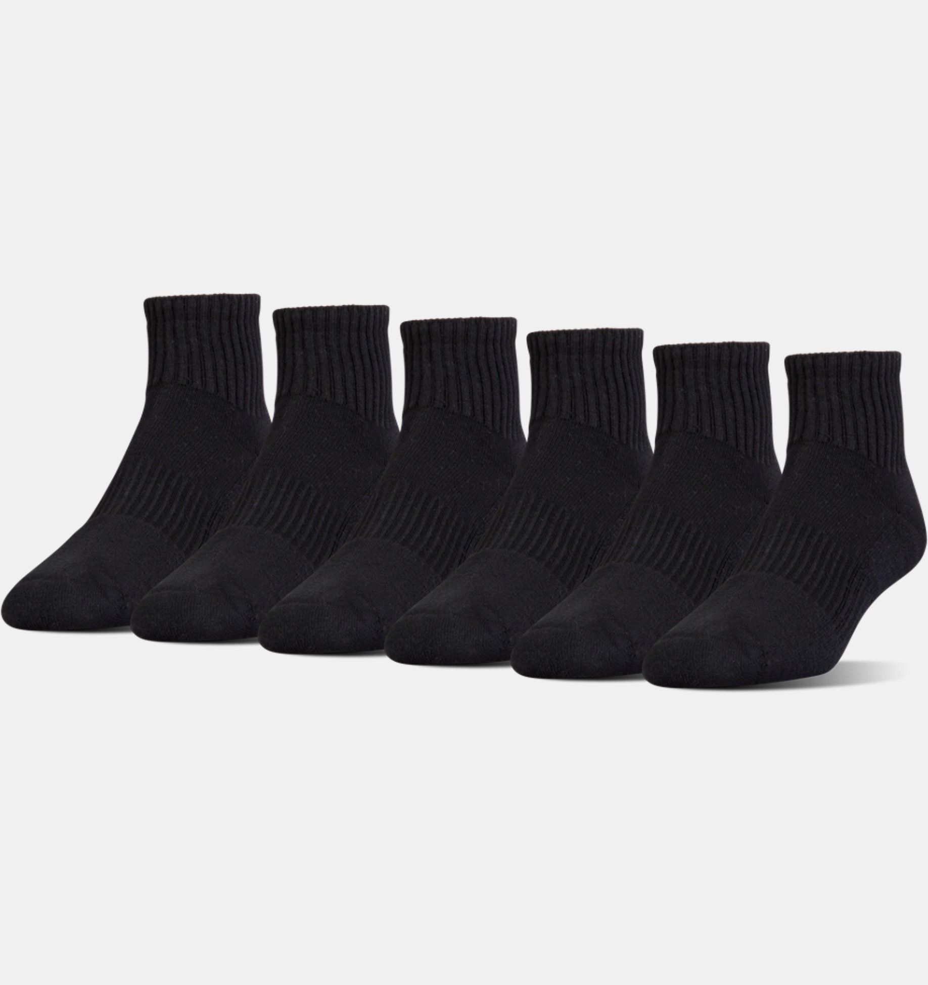 6-pairs Under Armour unisex-child Charged Cotton 2.0 Crew Socks 